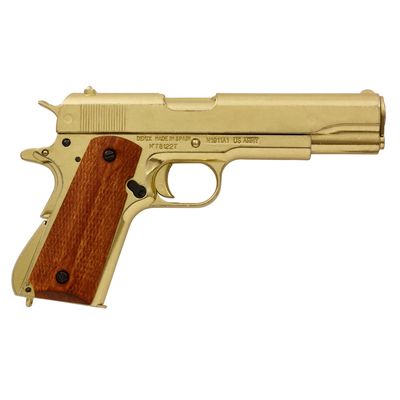 Макет пистолет Colt M1911A1 .45, золотистый (США, 1911 г.) DE-5312