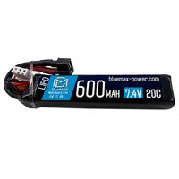 Аккумулятор BlueMAX Li-Po 7.4V 600mah 20C (PDW) w/ Mini Deans (T-type)