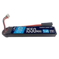 Аккумулятор BlueMAX Li-Po 7.4V 1550mah 20C Stick, 92x18x17 мм