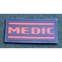 Шеврон "MEDIC", PVC на велкро, 70x35 мм (красный на черном)