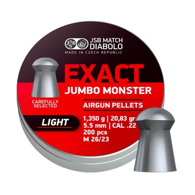 Пули JSB Exact Jumbo Monster Light Diabolo 5,5 мм, 1,35 г (200 штук)