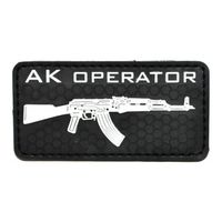 Шеврон "AK Operator", PVC на велкро, 80x40 мм (Black)