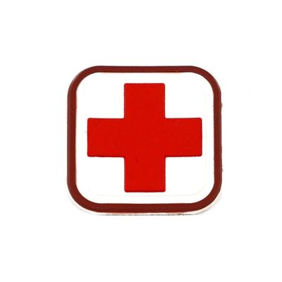 Шеврон EmersonGear Medic Square 1" PVC Patch-3 (Red/White)