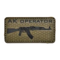 Шеврон "AK Operator", PVC на велкро, 80x40 мм (Olive)