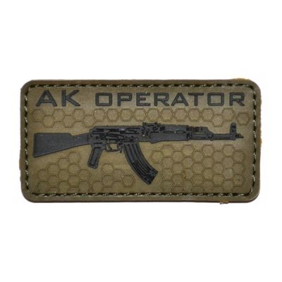 Шеврон "AK Operator", PVC на велкро, 80x40 мм (Olive)