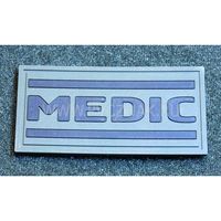 Шеврон "MEDIC", PVC на велкро, 70x35 мм (черный на оливе)