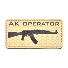 Шеврон "AK Operator", PVC на велкро, 80x40 мм (Tan)