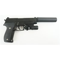 Страйкбольный пистолет Galaxy G.26A (Sig Sauer 226) с ЛЦУ и глушителем