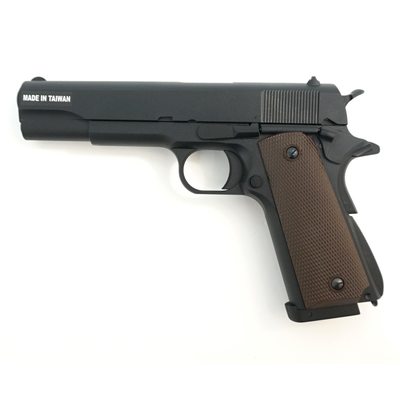 Страйкбольный пистолет KJW Colt M1911A1 CO₂ GBB Black