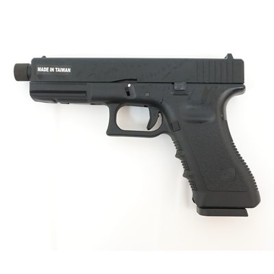 Страйкбольный пистолет KJW KP-17 Glock G17 TBC Gas Black, удлин. ствол