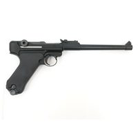 Страйкбольный пистолет WE Luger P08 8" Black (WE-P003)