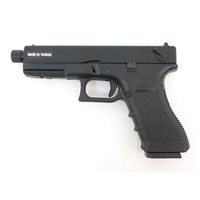 Страйкбольный пистолет KJW KP-18 Glock G18 TBC Gas Black, удлин. ствол