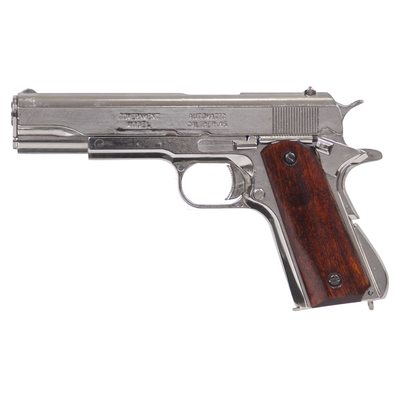 Макет пистолет Colt M1911A1 .45, хром, лакиров. дерево (США, 1911 г.) DE-6312