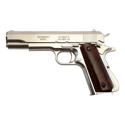 Макет пистолет Colt M1911A1 .45, хром, лакиров. дерево (США, 1911 г.) DE-6316