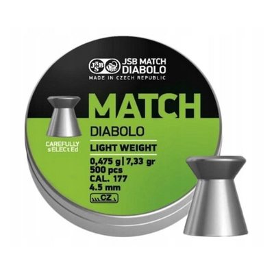 Пули JSB Green Match Diabolo Light 4,5 мм, 0,475 г (500 штук)