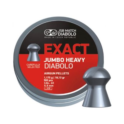 Пули JSB Exact Jumbo Heavy Diabolo 5,5 мм, 1,175 г (500 штук)