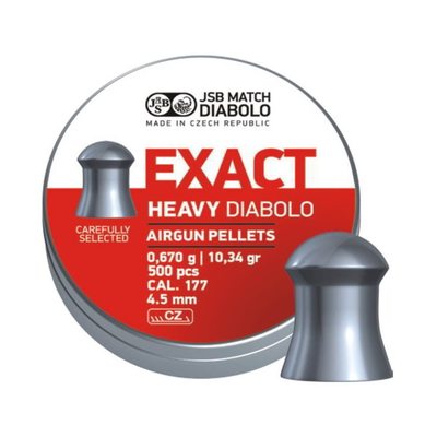 Пули JSB Exact Heavy Diabolo 4,5 мм, 0,67 г (500 штук)