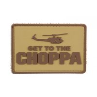 Шеврон "Get to the Chopper", PVC на велкро, 75x50 мм (Tan)