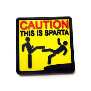 Шеврон "Caution: This is Sparta", PVC на велкро, 55x55 мм