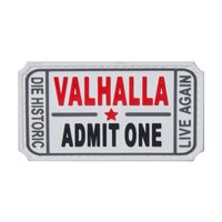 Шеврон "Valhalla admit one", PVC на велкро (белый)