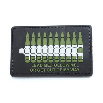 Шеврон "Lead me, Follow me", PVC на велкро, 80x50 мм