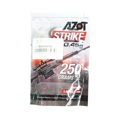 Шары для страйкбола Azot Strike 0,45 г, 550 штук (0,25 кг, белые)