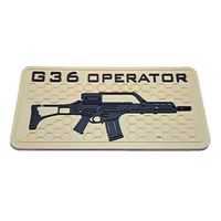 Шеврон "G36 Operator", PVC на велкро, 80x40 мм (Tan)